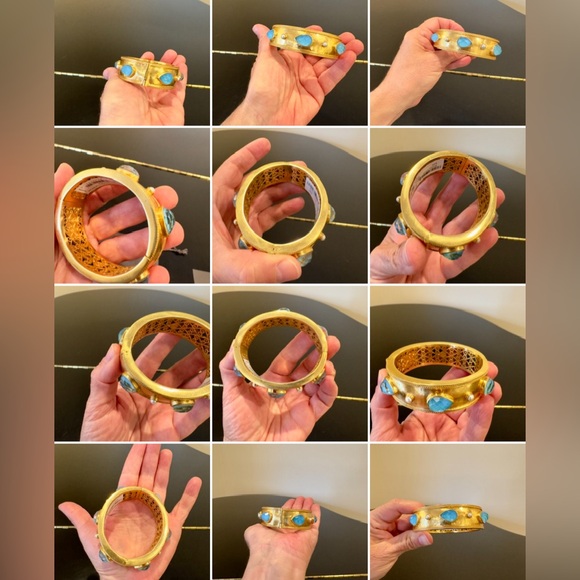 NWT Authentic Luxury Bohemian Summer Julie Vos Cannes Statement Hinge Bangle - Picture 15 of 17